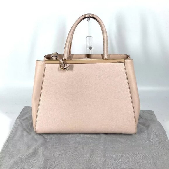 FENDI 8BH250 To joule Tote Bag 2WAY Bag Shoulder Bag Leather Beige